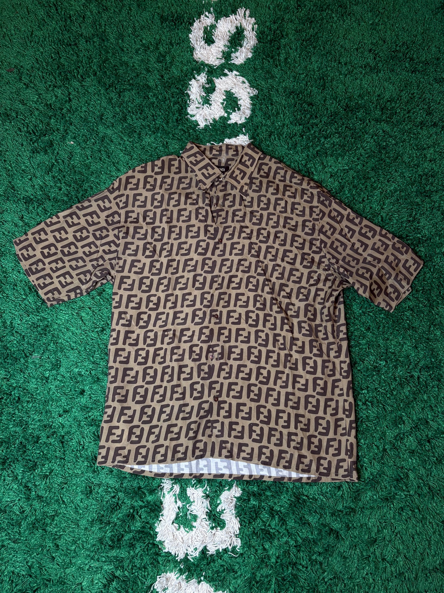 Fendi Silk Monogram Button Down Size Large