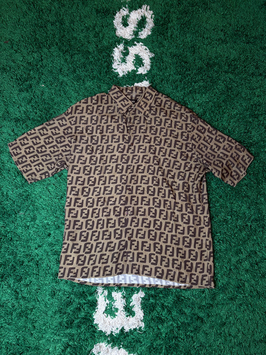 Fendi Silk Monogram Button Down Size Large