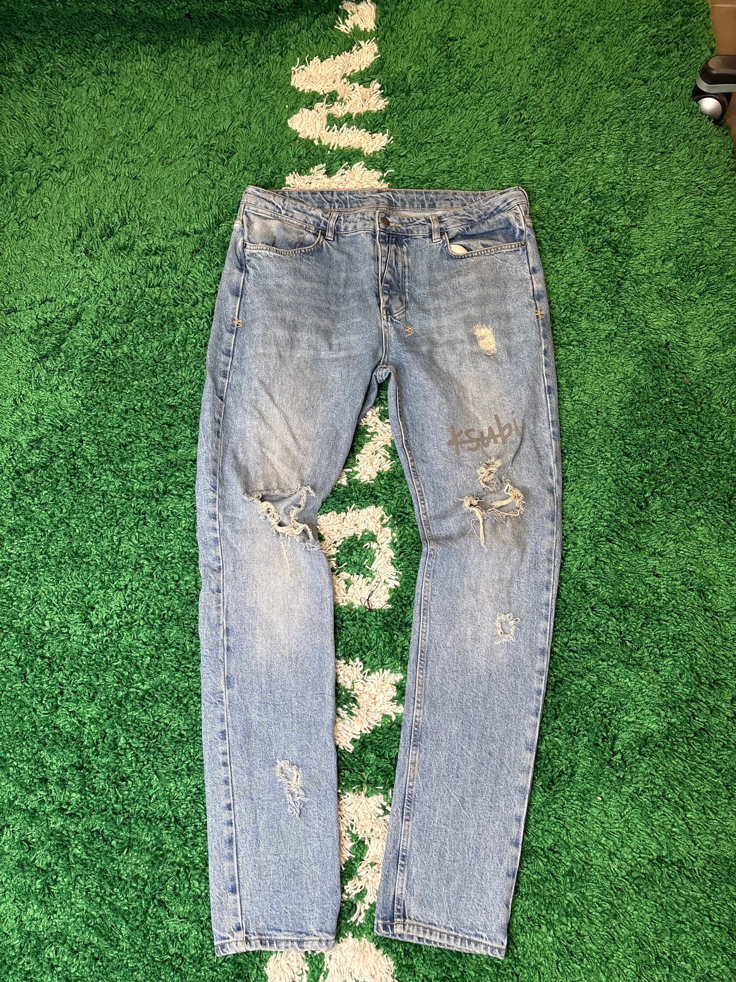 Ksubi Jeans Blue Distressed Size 38