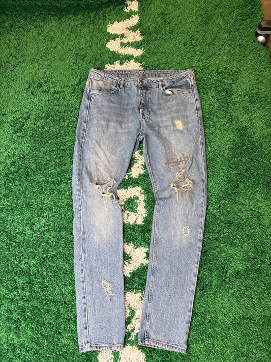 Ksubi Jeans Blue Distressed Size 38