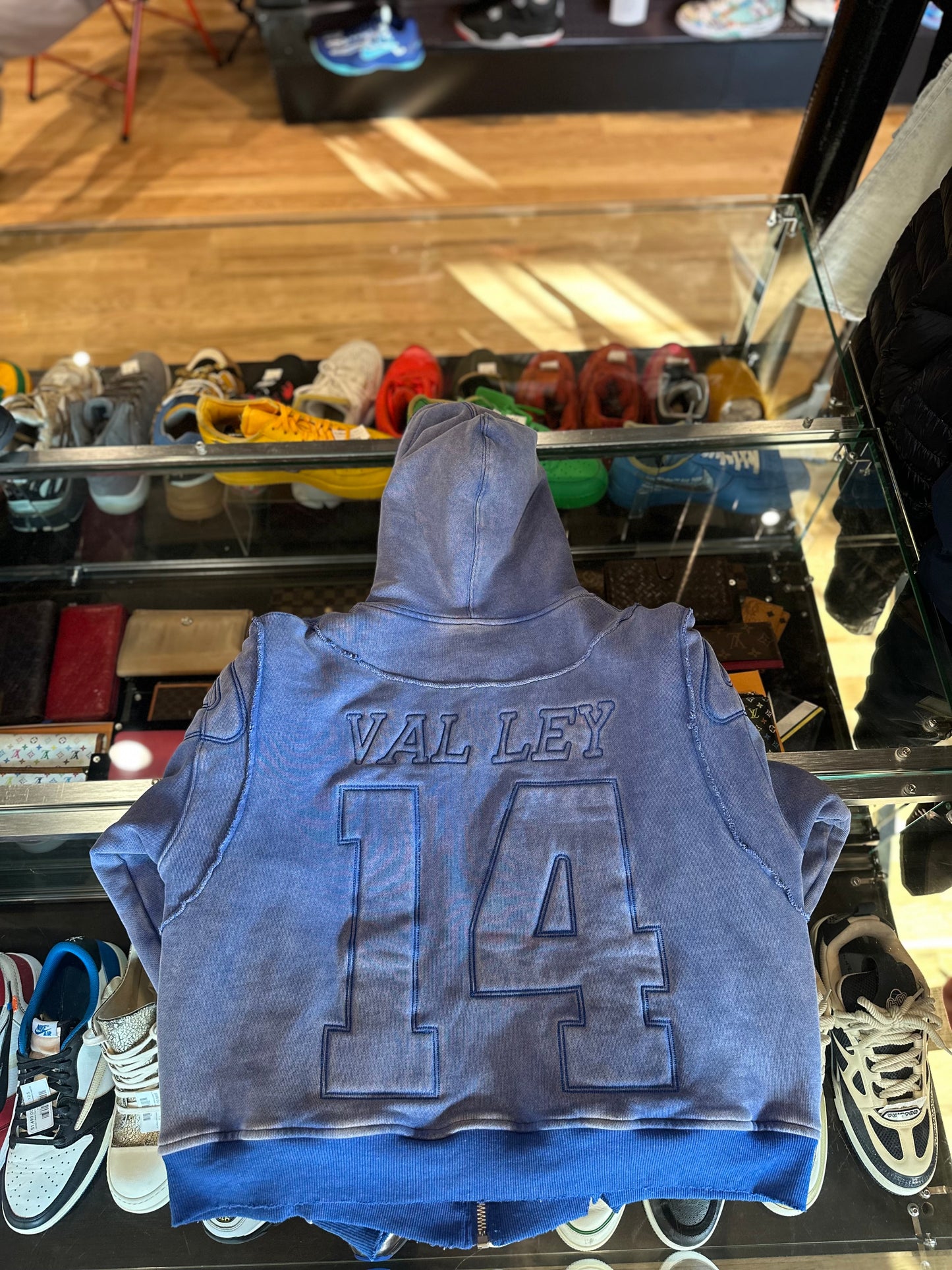 Vale Blue Zip Hoodie Size Large