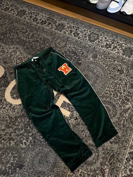Off-White Green Velour Pants Size Large