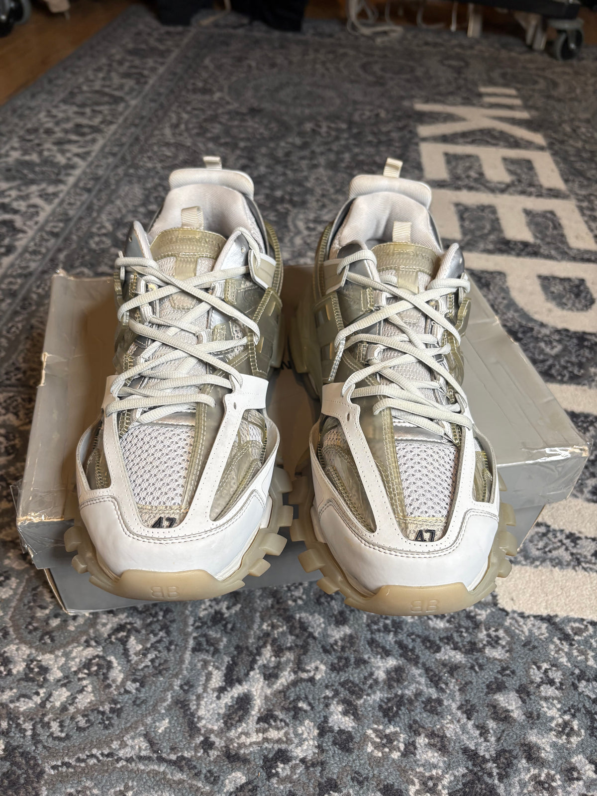 Balenciaga Track Clear Sole “Light Grey” Clean Og Size 14(47 EU)