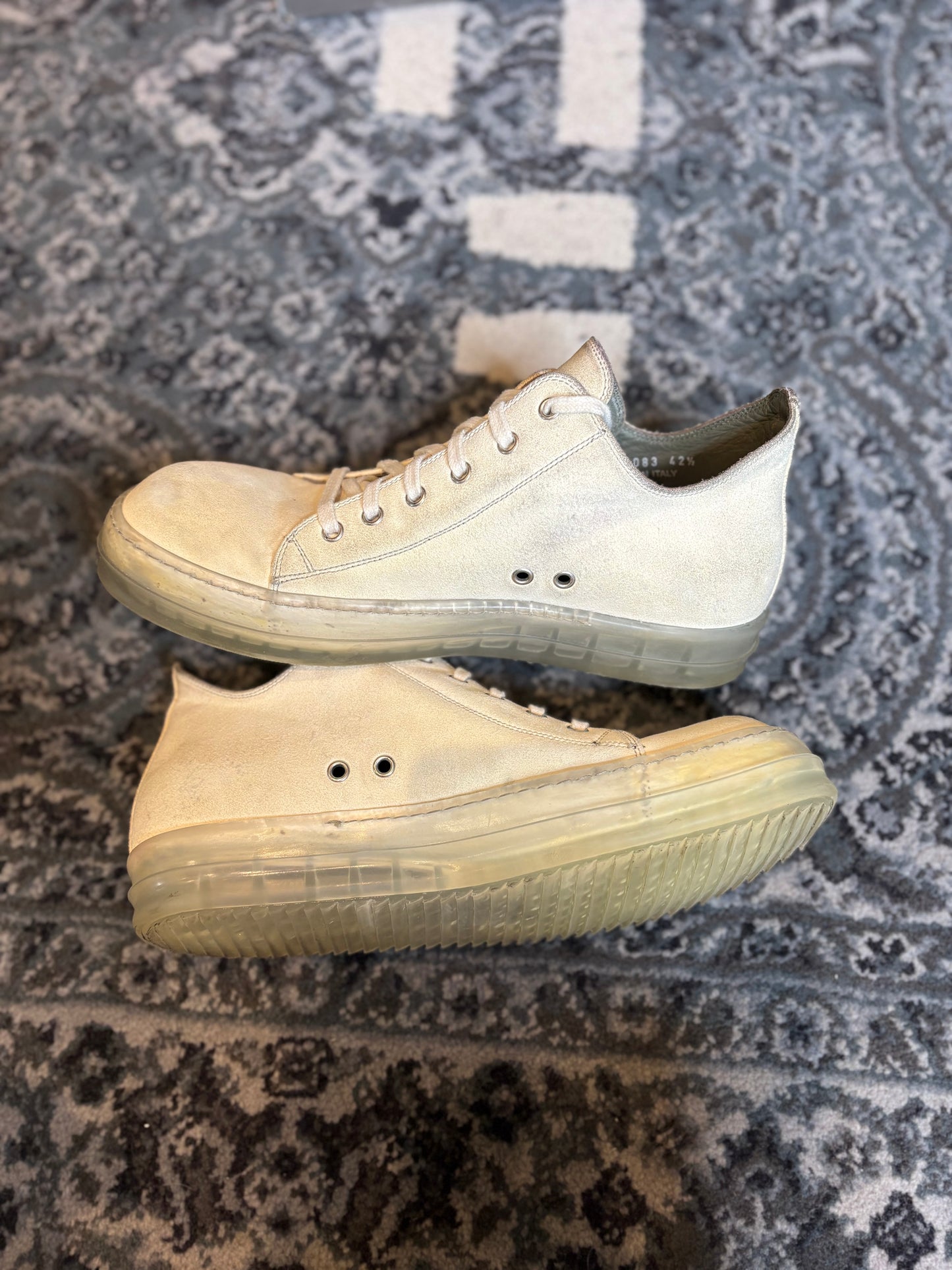 Rick Owens DRKSHDW SS19 Babel Ramones Sneakers Low Top PO OG SIZE 9.5 US / 42.5 EU