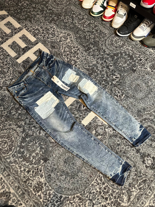 Purple Jeans Patchwork Size 34