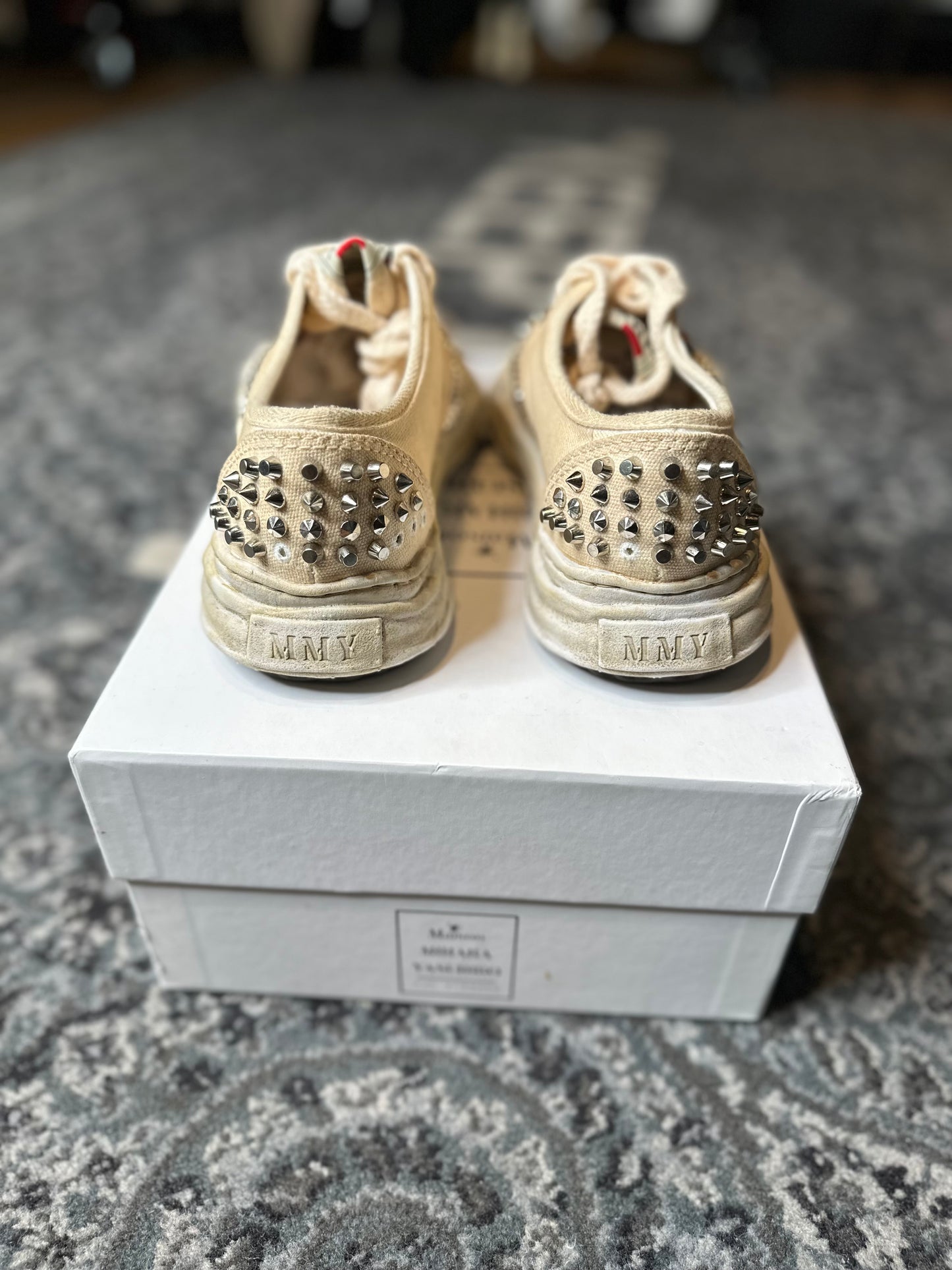 Maison Mihara Yasuhiro Baker OG Sole Studded Canvas Low “White” Clean OG Size 7(40 EU)