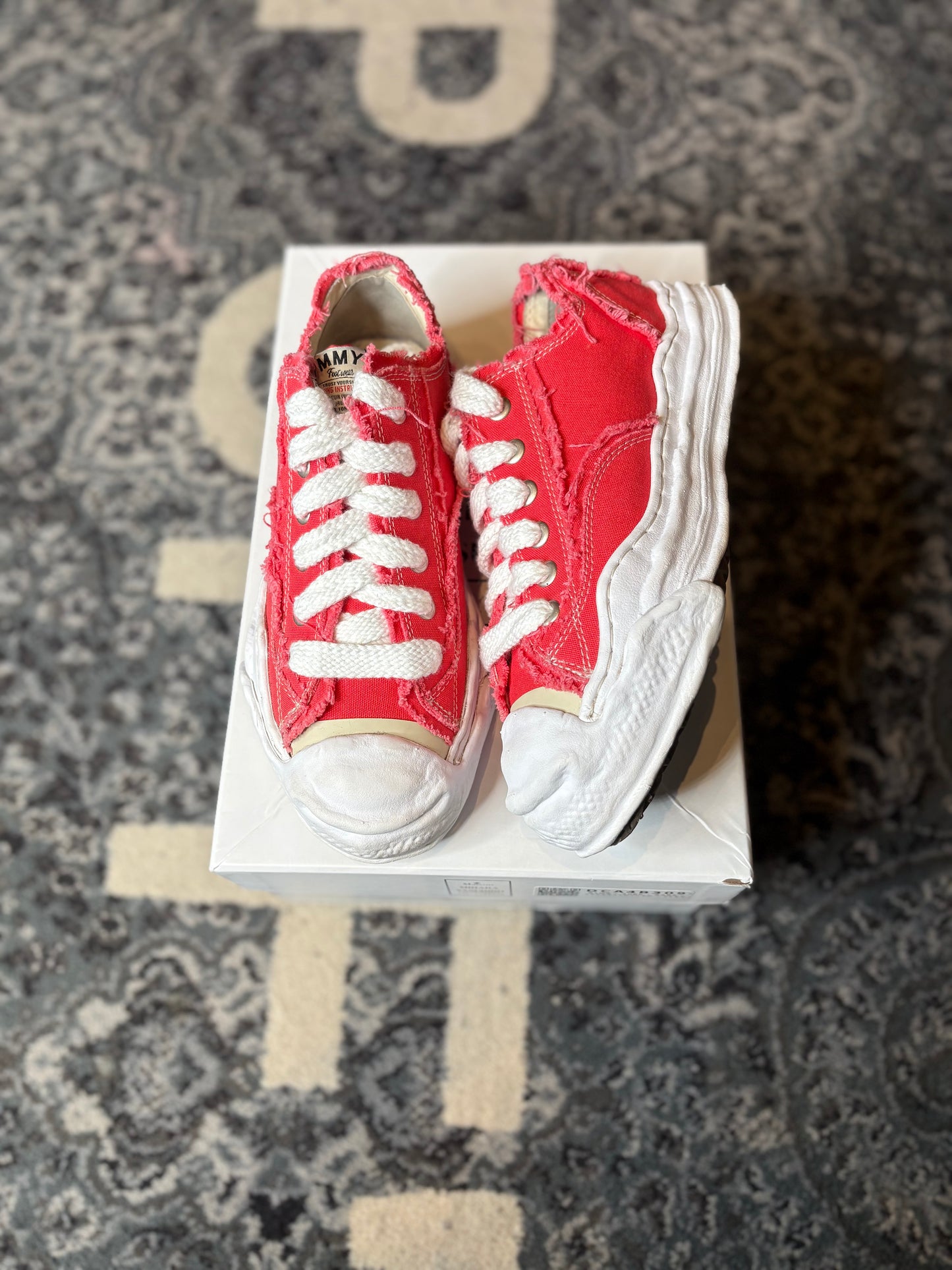 Maison Mihara Hank OG Sole Canvas Frayed Pink Po Og Size 7