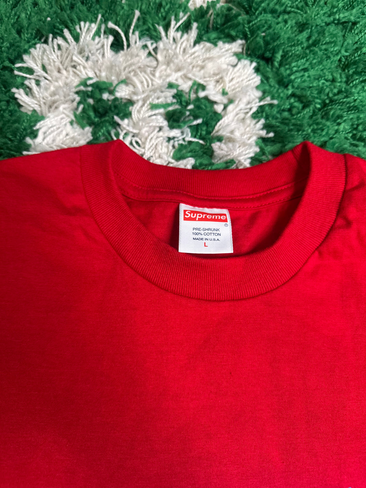 Supreme Red/Blue Logo Tee DS Size Large