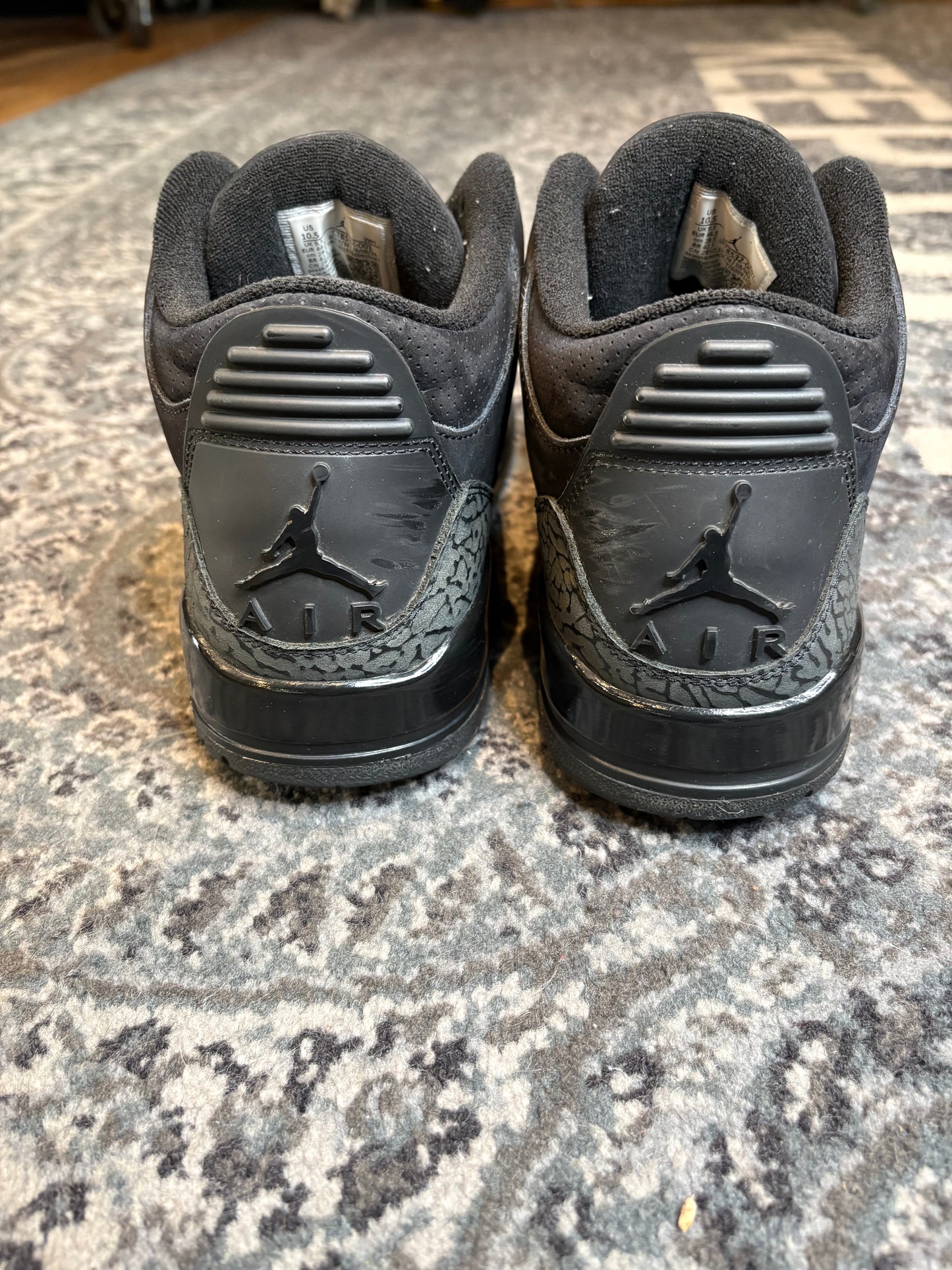 Jordan 3 Retro “Black Cats” Po Nb Size 10.5