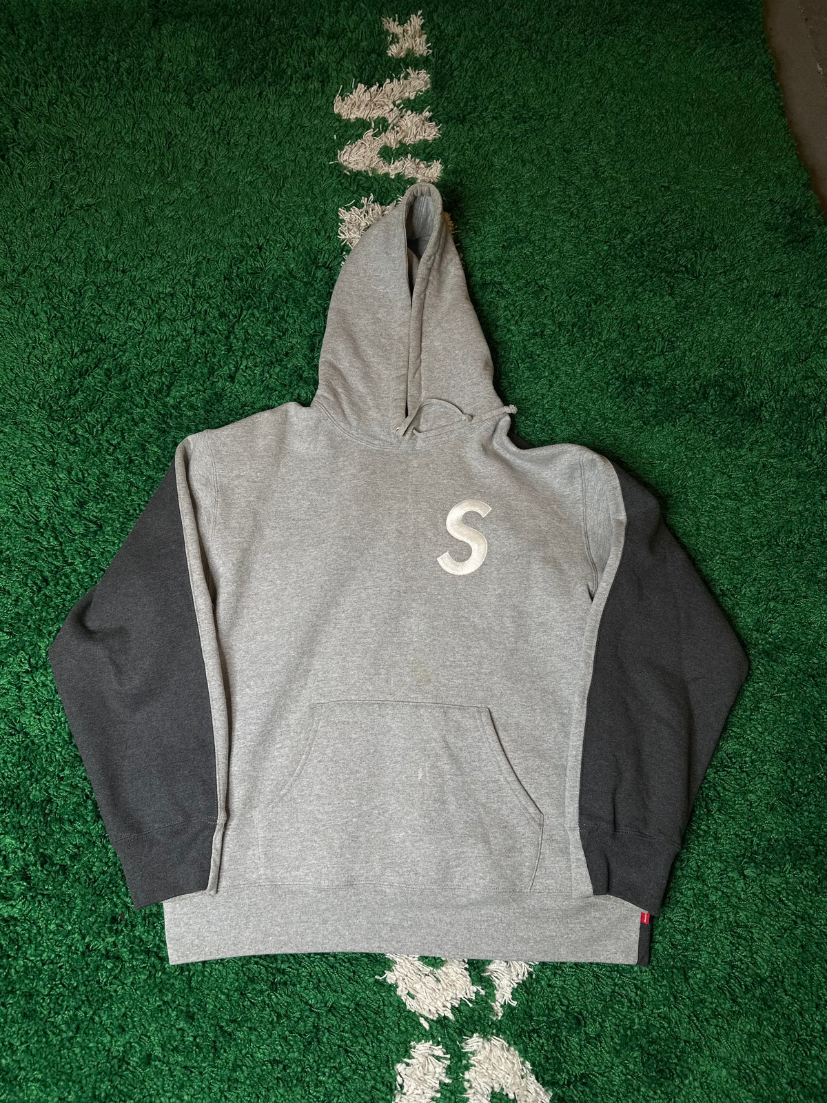 Supreme Split S Logo Hoodie Gray Size Large