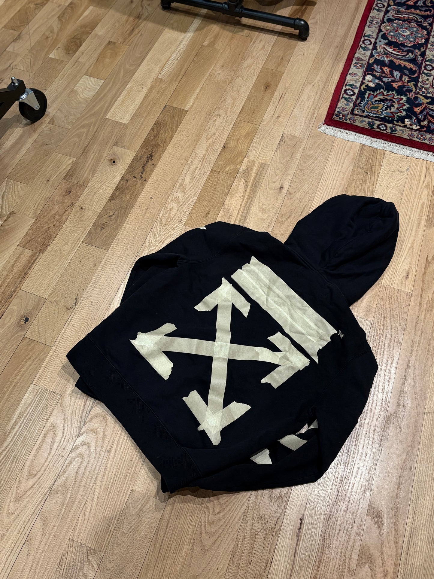 Off-White Tape Hoodie Black Size Large