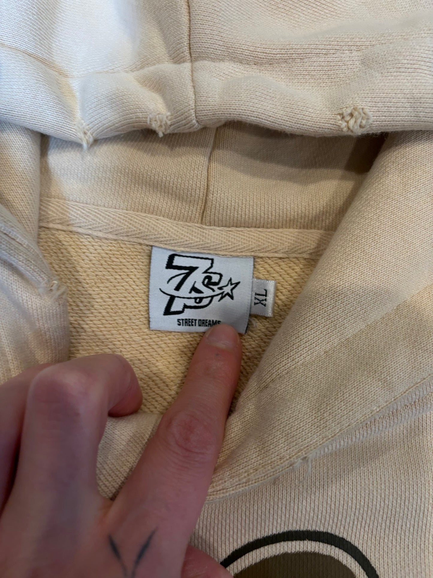 777 Hoodie Cream Size XL