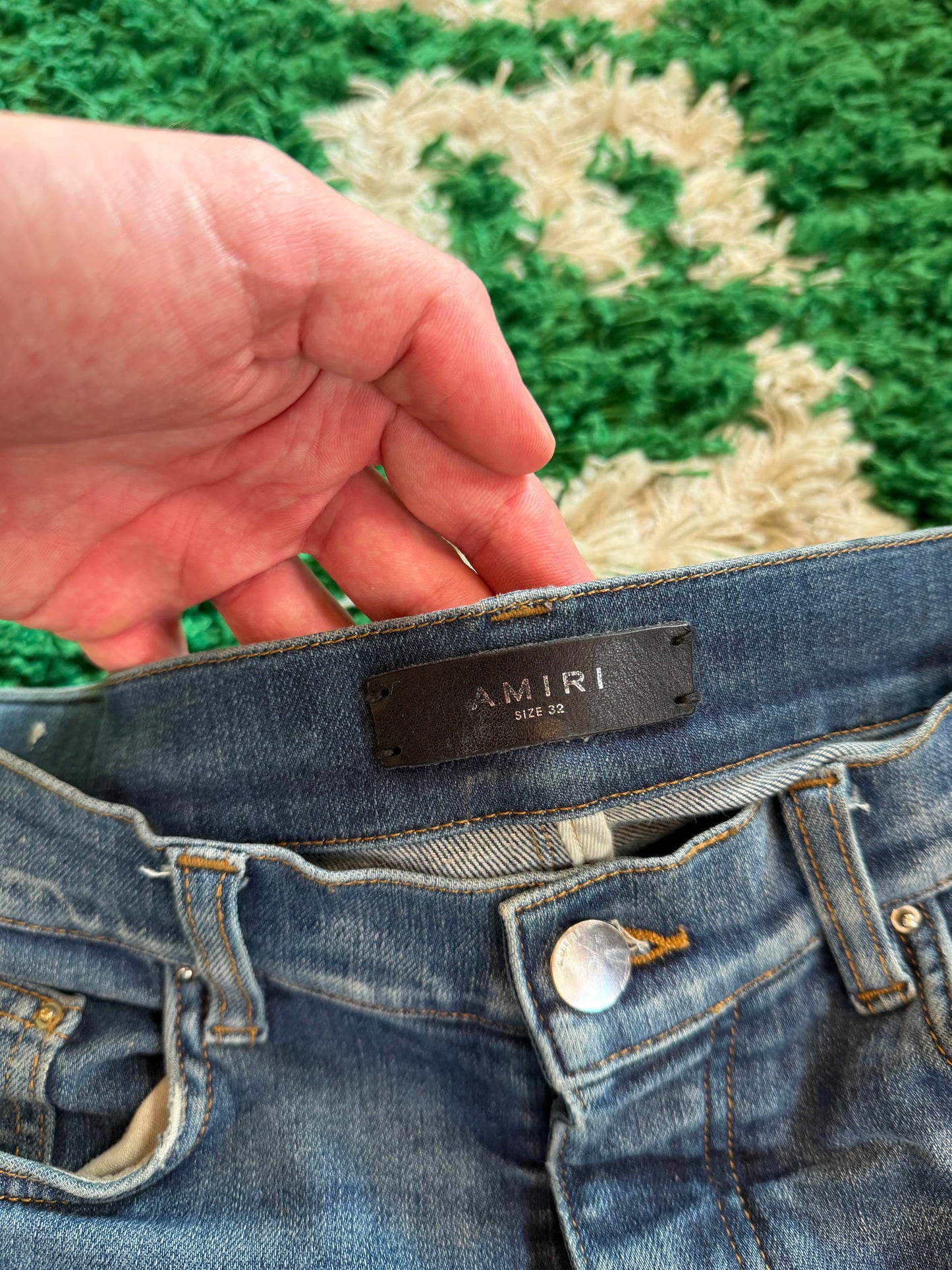 Amiri Jeans Distressed Black Patches Size 32