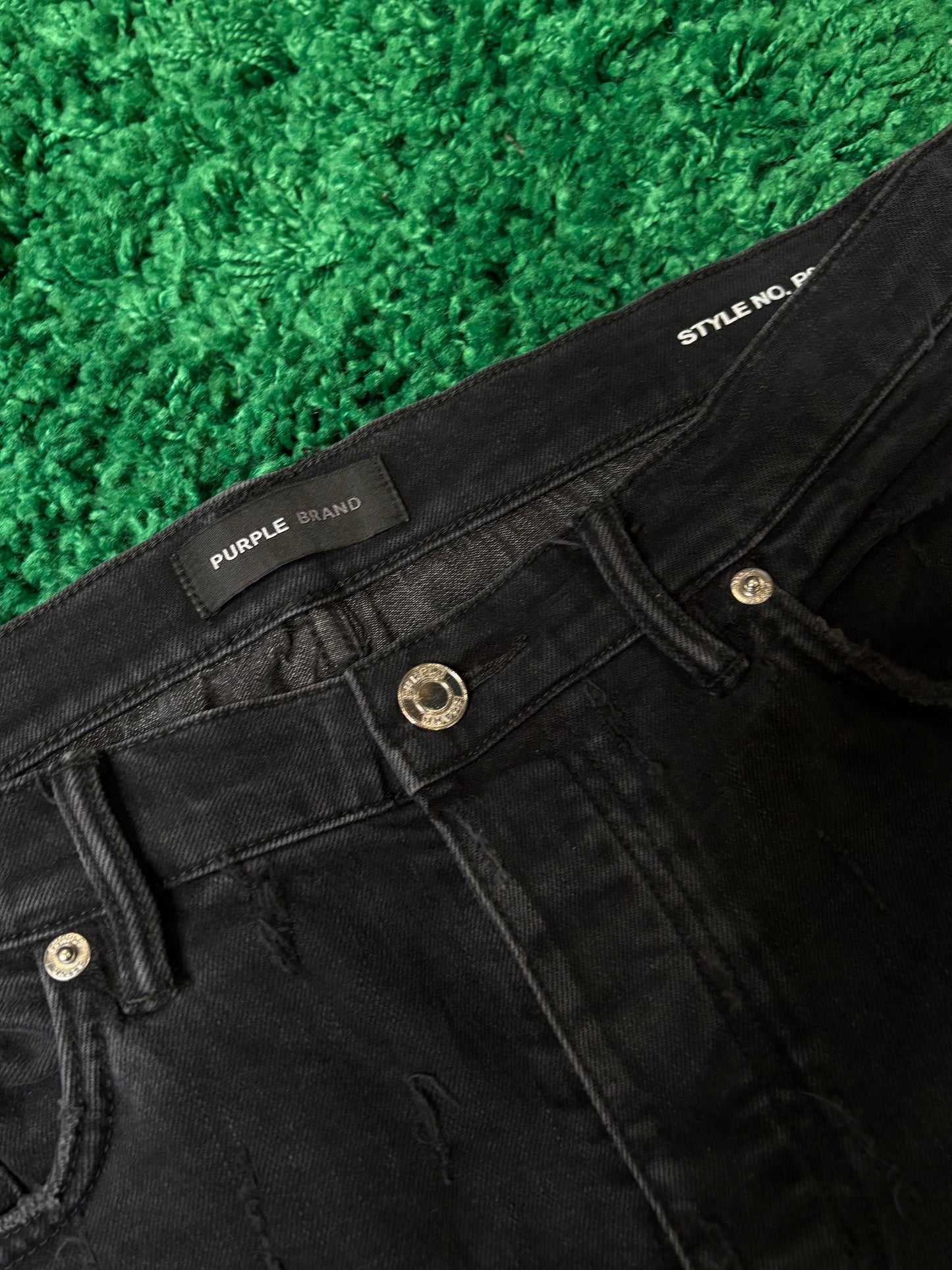 Purple Jeans Black Distressed Size 33
