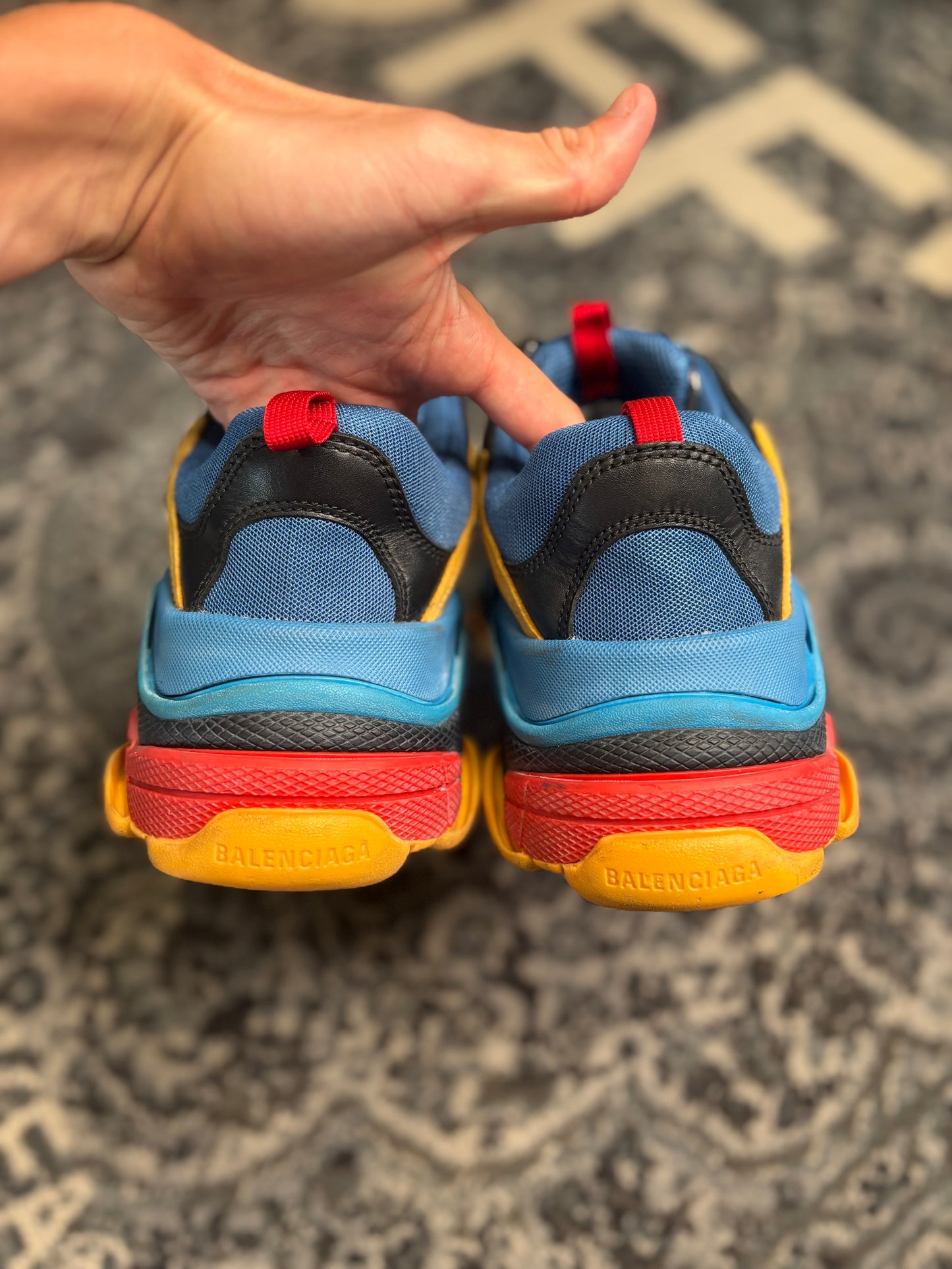 Balenciaga Triple S Blue/Orange PO NB Size 12