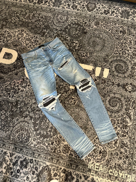 Amiri Jeans Blue Black Patches Size 34