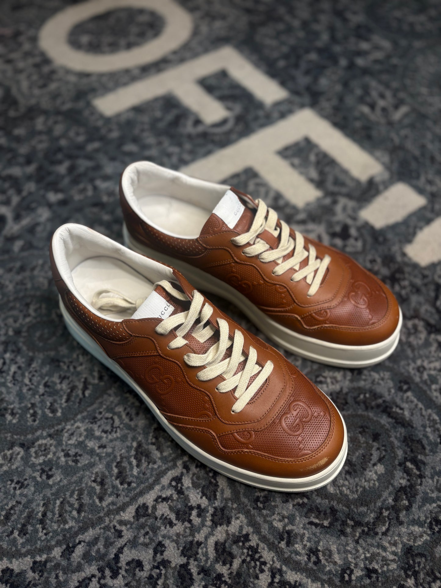 Gucci Leather Sneaker Brown PO NB Size 12G