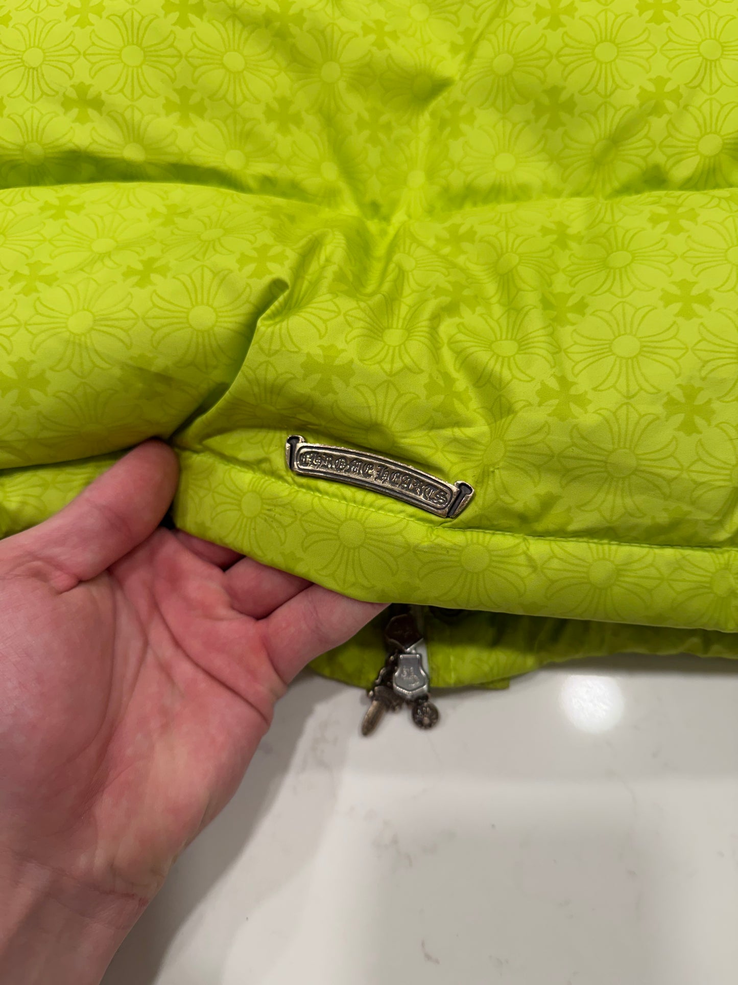 Chrome Hearts Green Quilted Puffer Jacket Size Medium