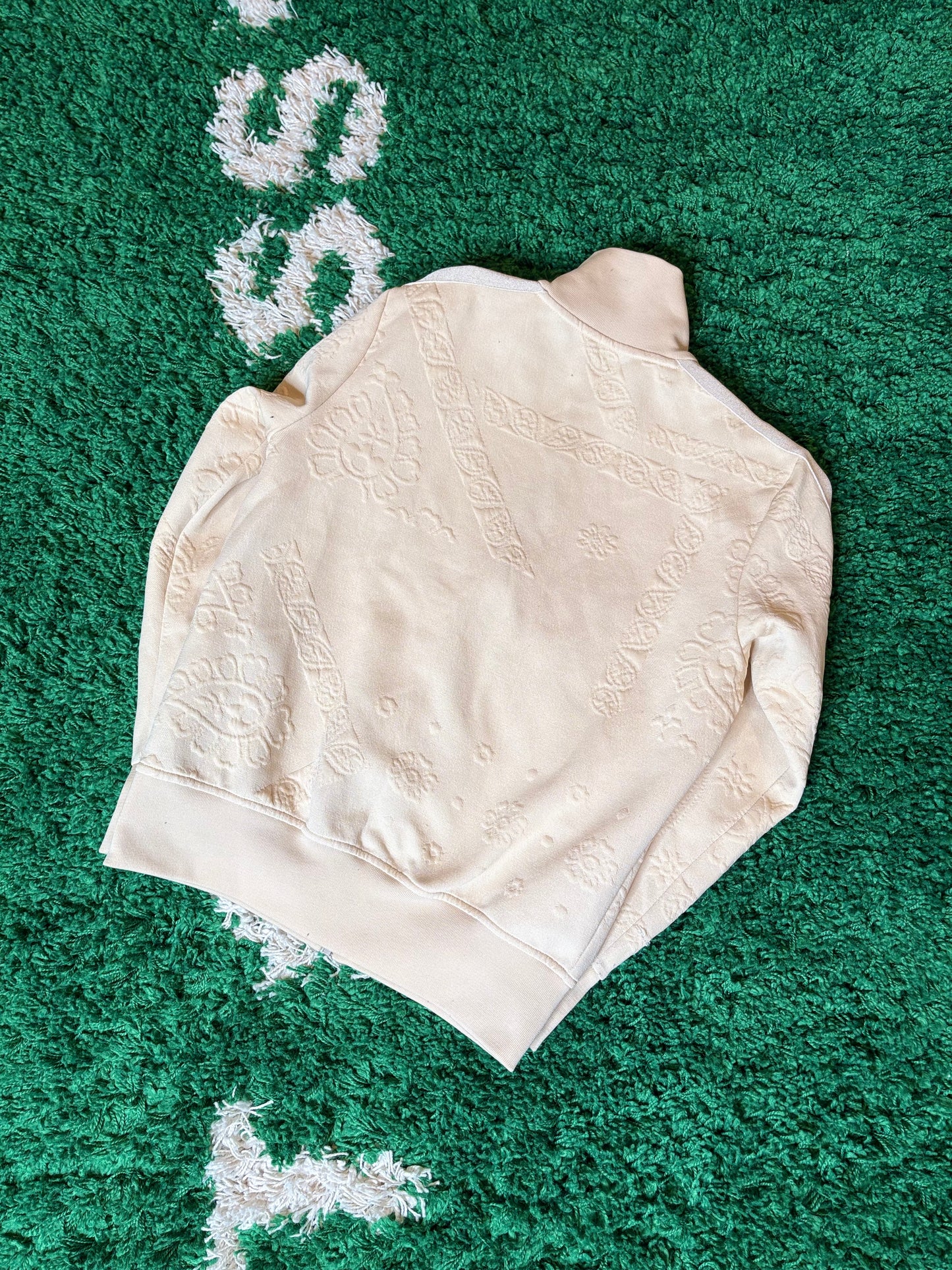 Palm Angels Cream Zip Paisley Jacket Size Small