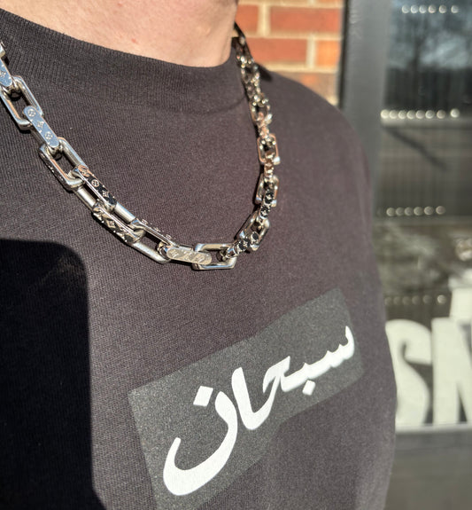 Louis Vuitton Silver Monogram Chain Necklace