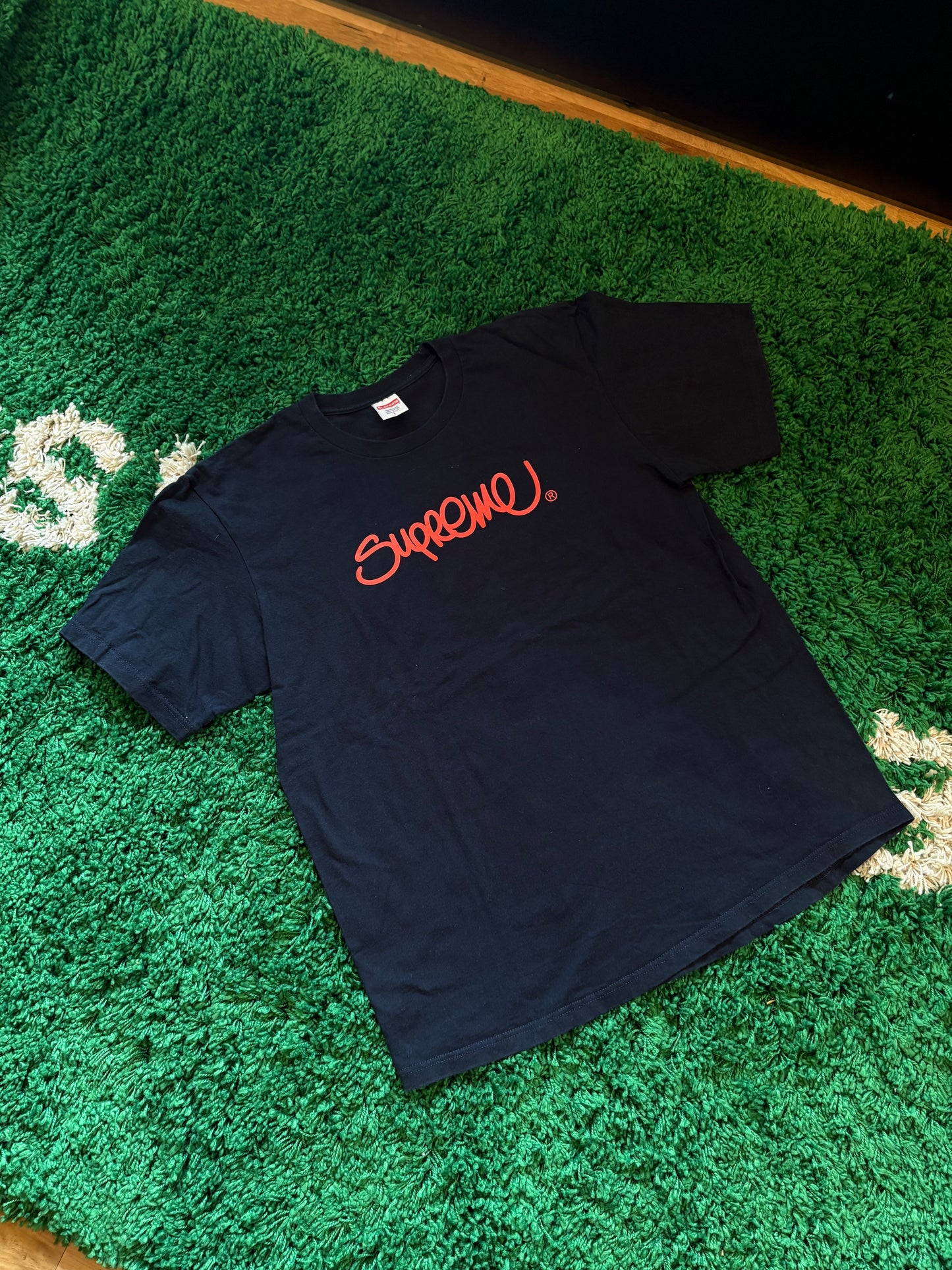 Supreme Black/Red Logo Tee Size Large