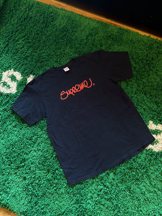 Supreme Black/Red Logo Tee Size Large