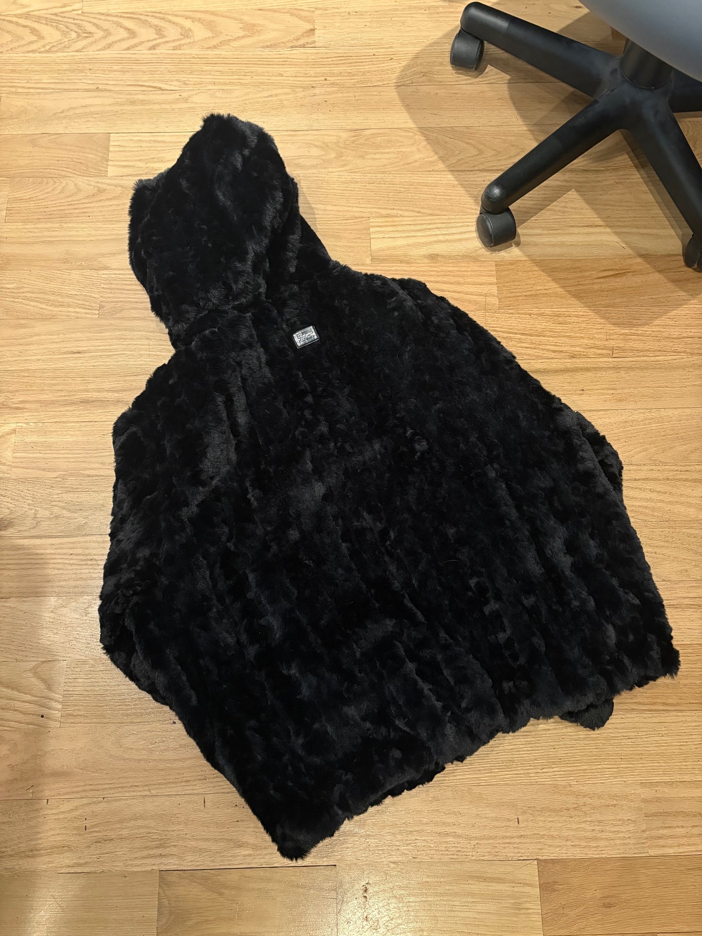 Supreme Black Faux Fur Hooded Jacket Size Medium