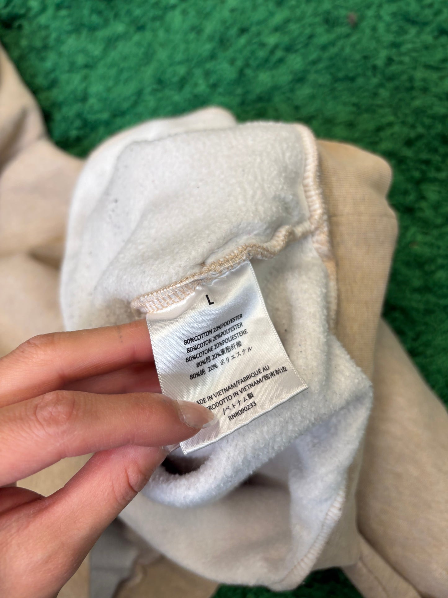 FOG Essentials Oatmeal Hoodie Tan Size Large