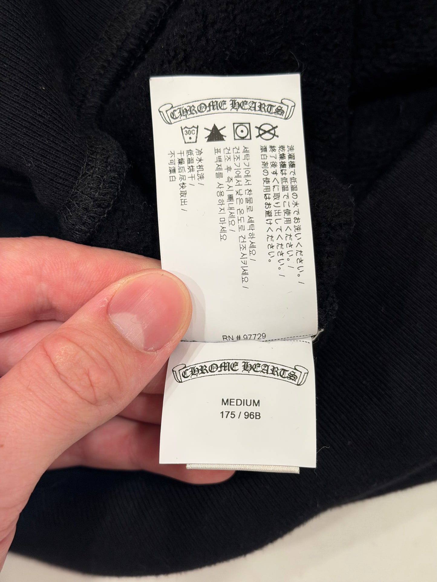 Chrome Hearts Sweat Tee Black Embroidered Size Medium