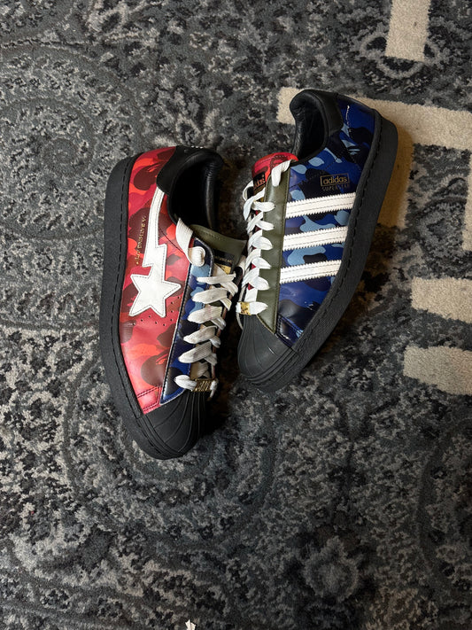 Adidas Superstar 80s Bape Multi Camo Clean Nb Size 10.5