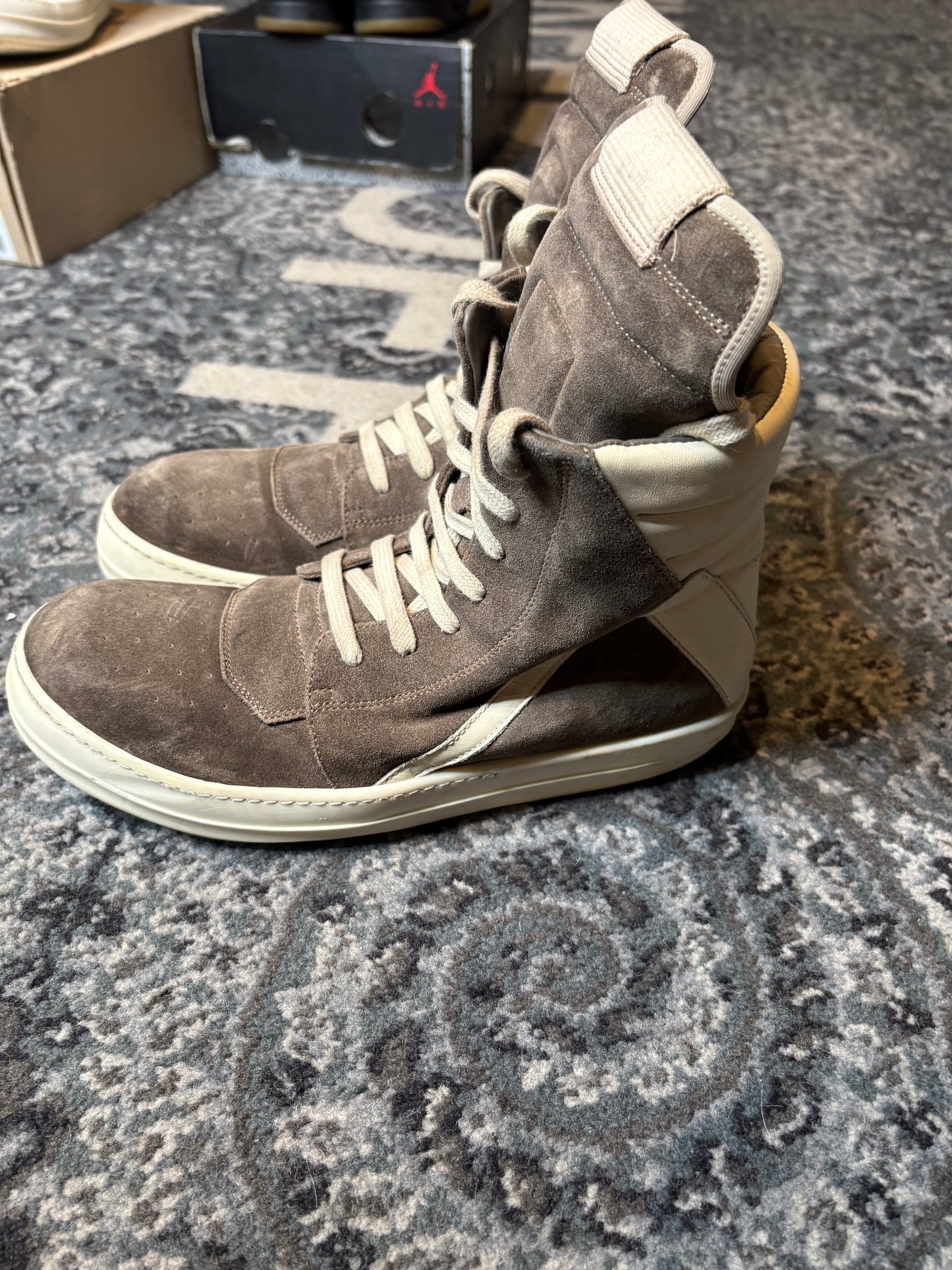 Rick Owens Geobasket Suede Green Po Nb Size 8(41 EU)