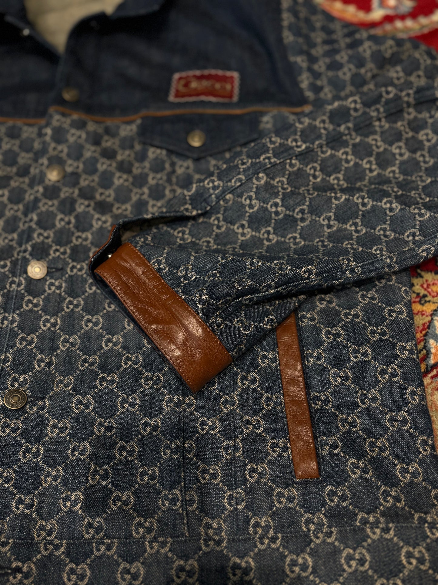 Gucci Monogram Denim Jacket Size 60