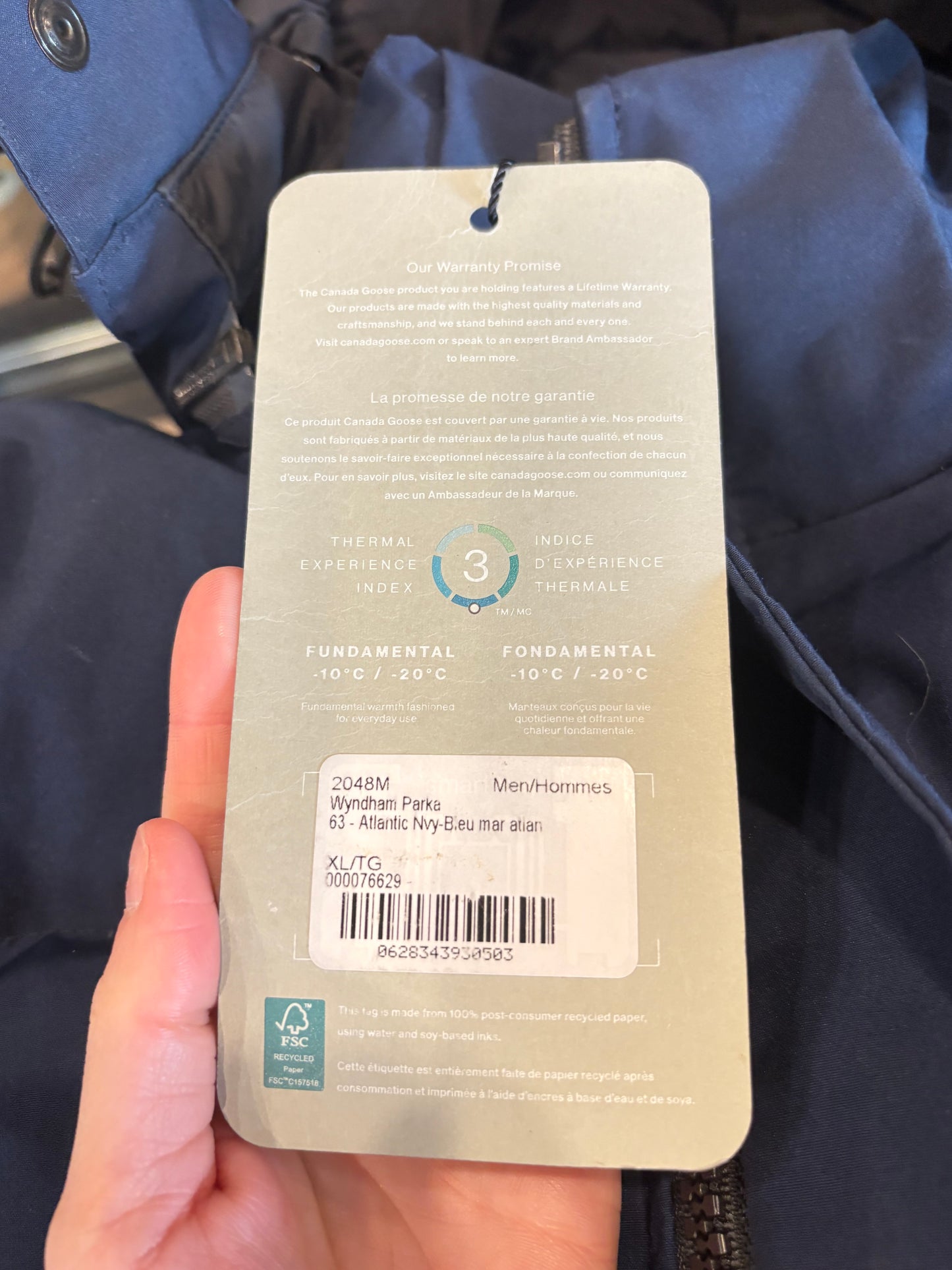 Canada Goose Navy Down Puffer DS Size XL