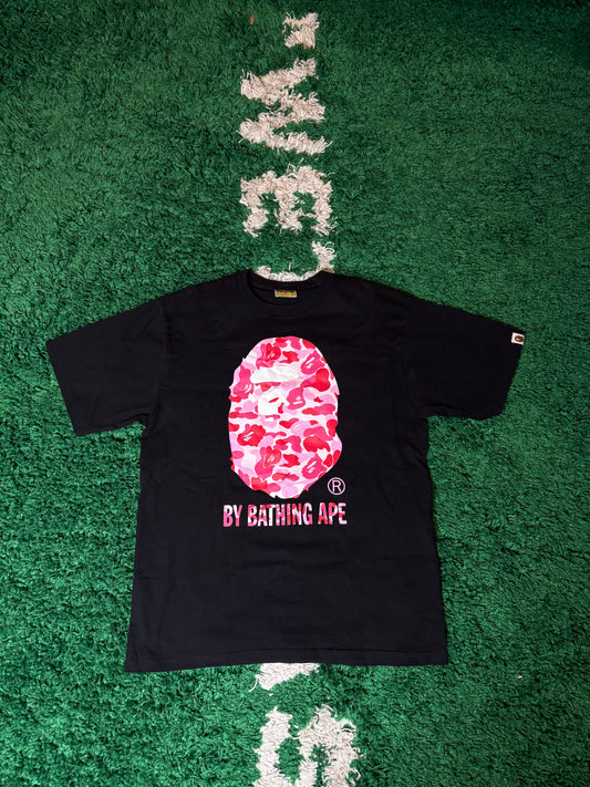 Bape Pink Camo Ape Head Tee Size Large
