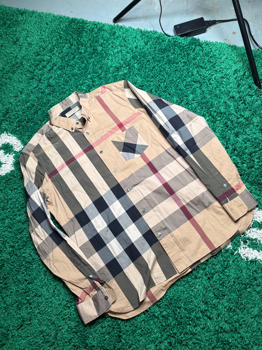 Burberry Plaid Button Down Size XXL