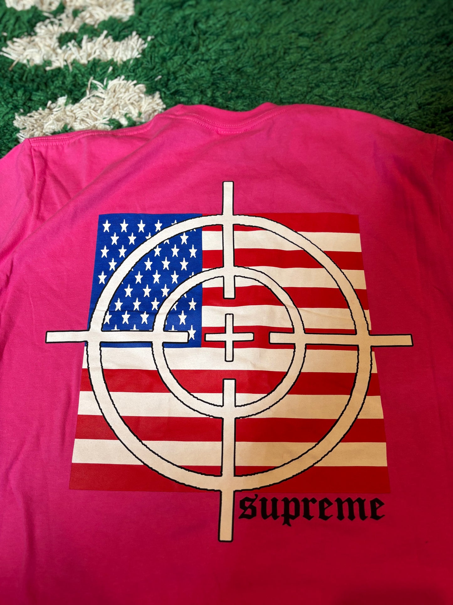 Supreme Flag Tee Pink Size Large