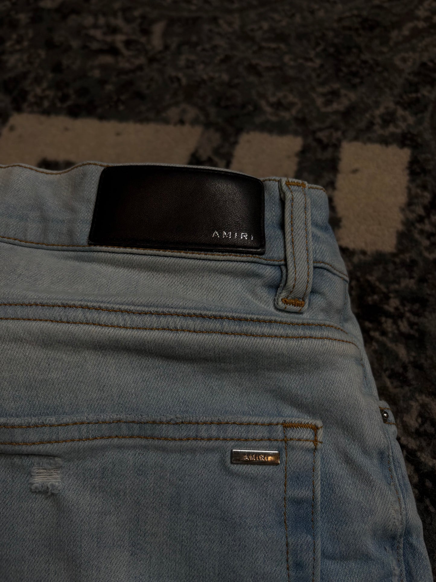 Amiri Jeans Distressed Blue Patchwork PO Size 34