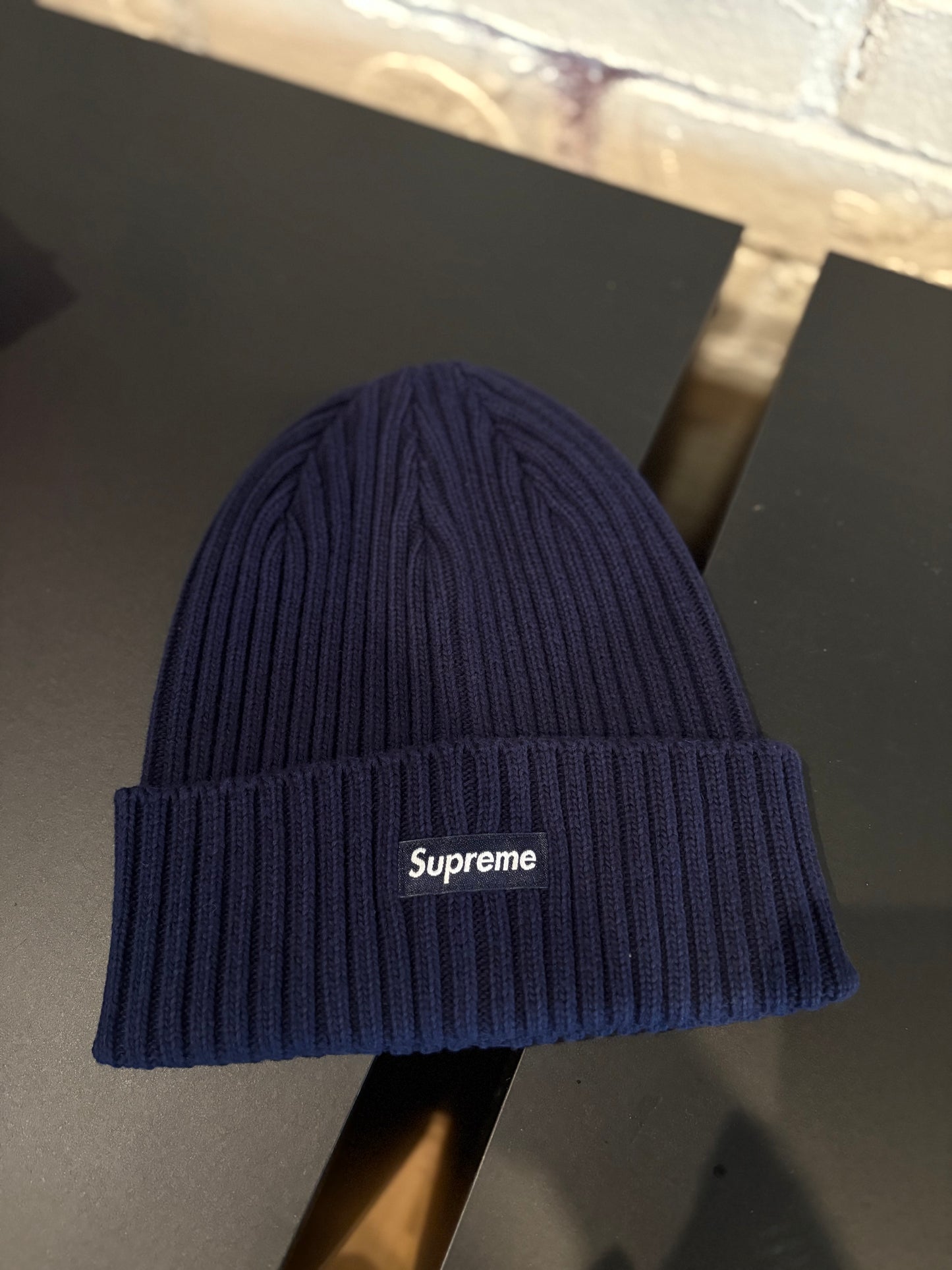 Supreme Navy Box Logo Beanie DS