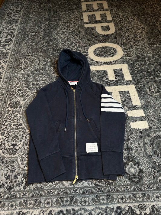 Thom Browne 4 Bar Zip Up Hoodie Size Small