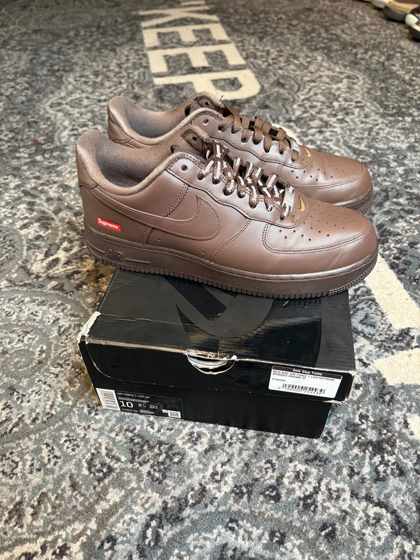 Air Force 1 Supreme “Brown” Clean Og Size 10