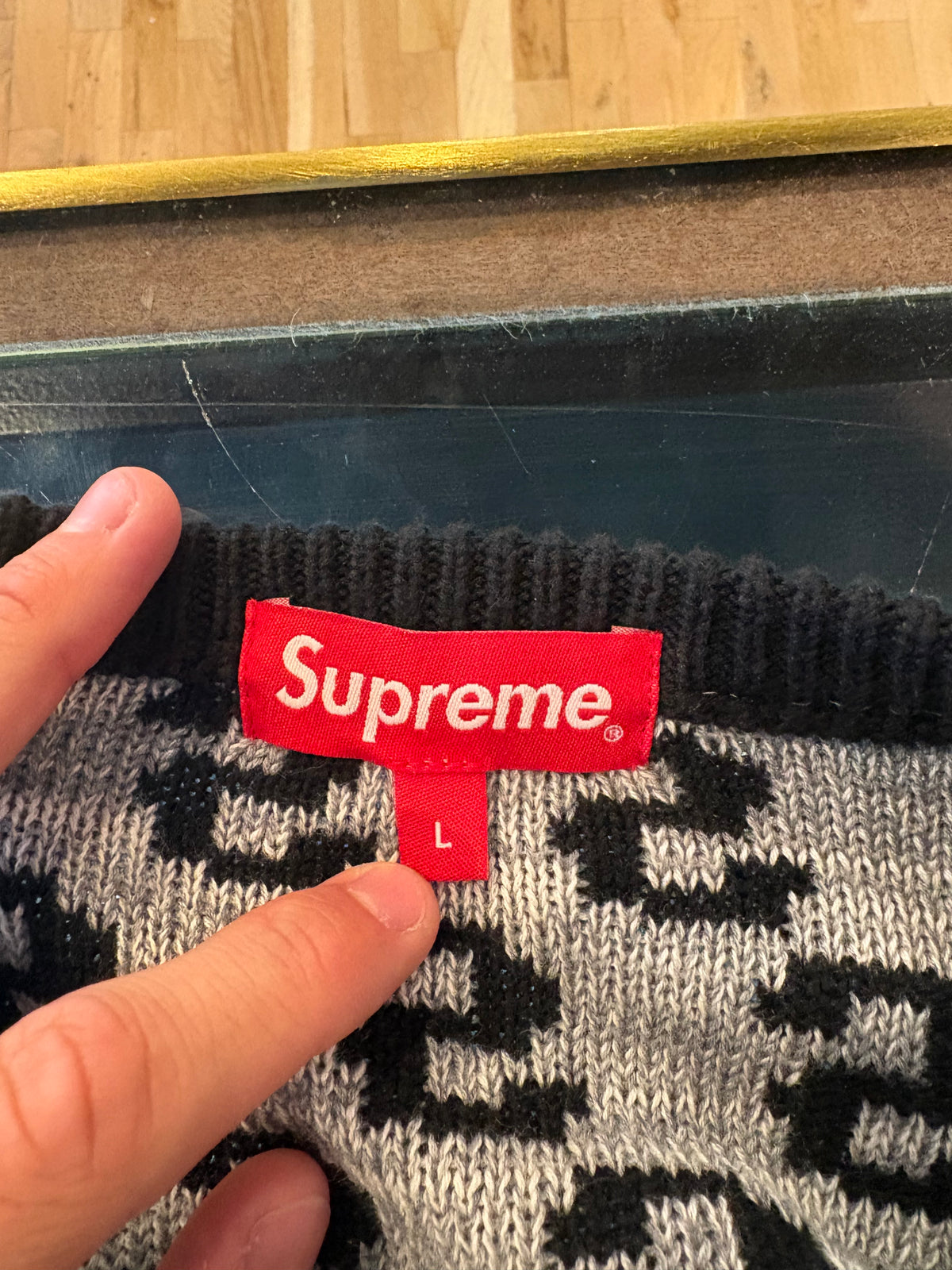 Supreme S Repeat Sweater Black Size Large