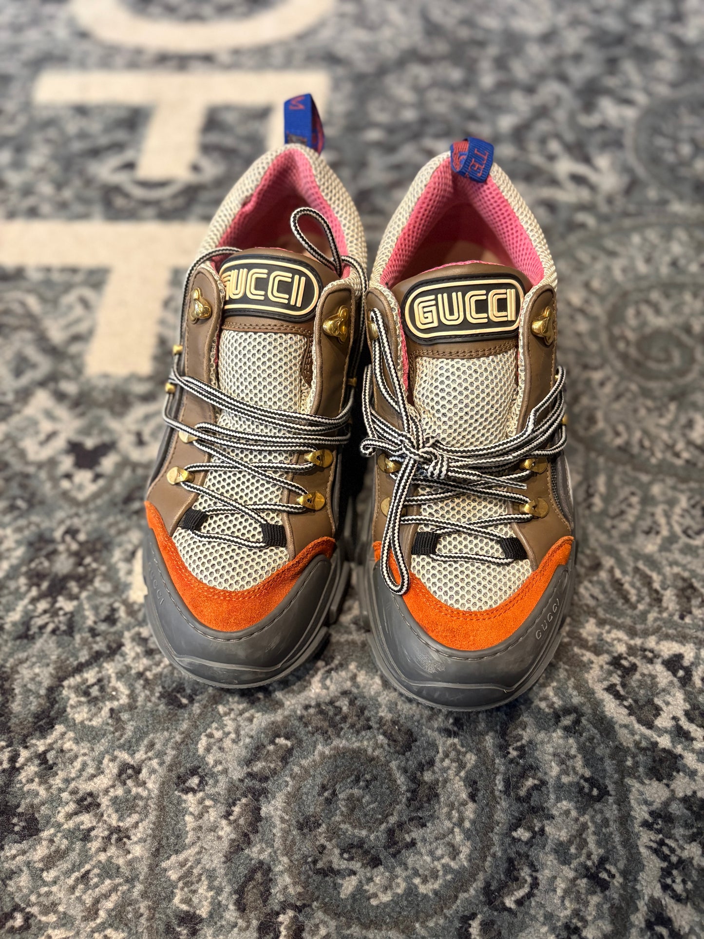 Gucci Sega FlashTrek “Crystal Grey Orange” NB CLEAN SIZE 6