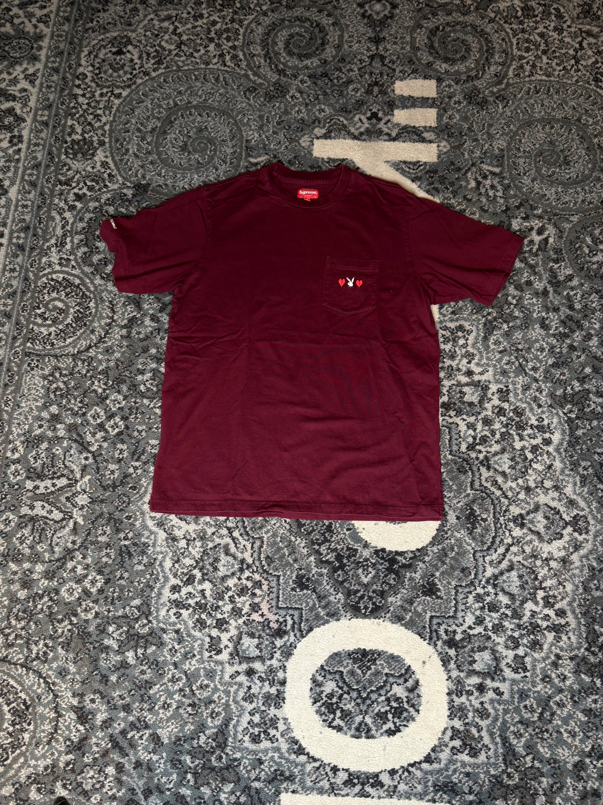 Supreme Playboy Pocket Tee “Burgundy” Size Medium