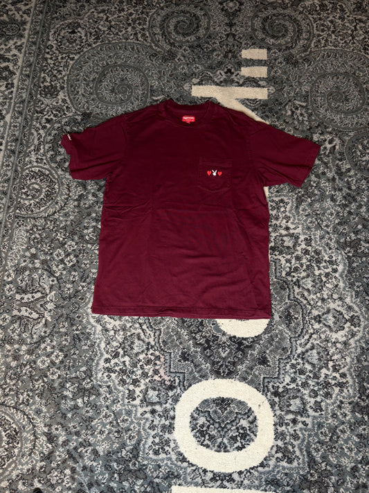 Supreme Playboy Pocket Tee “Burgundy” Size Medium