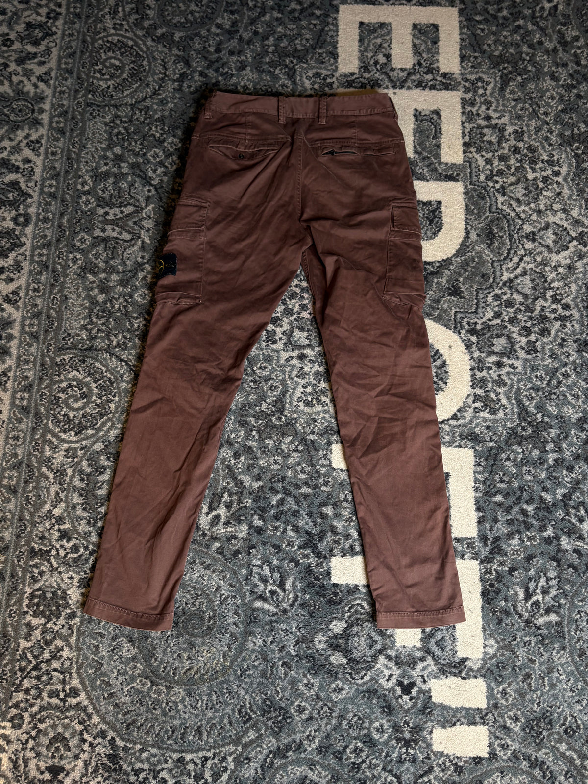 Stone island slim badge logo cargo pants Mahogany Brown Size 30