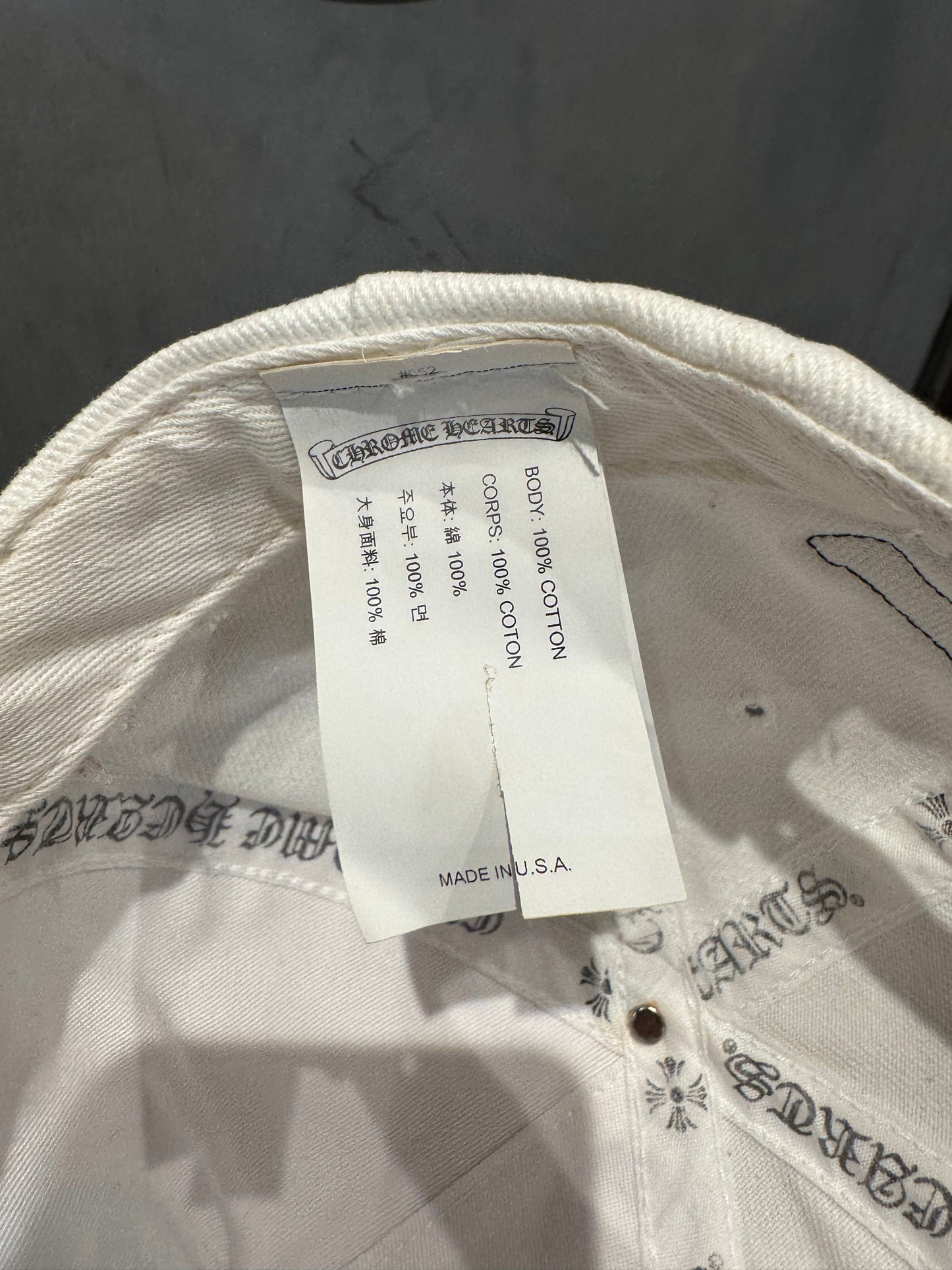 Chrome Hearts Trucker Hat ‘Horse Shoe Logo’ White/Blue PO