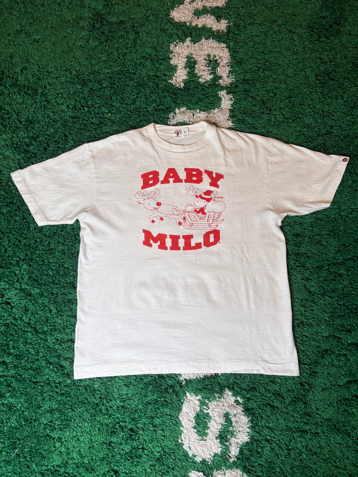Baby Milo Xmas Tee White Size Large