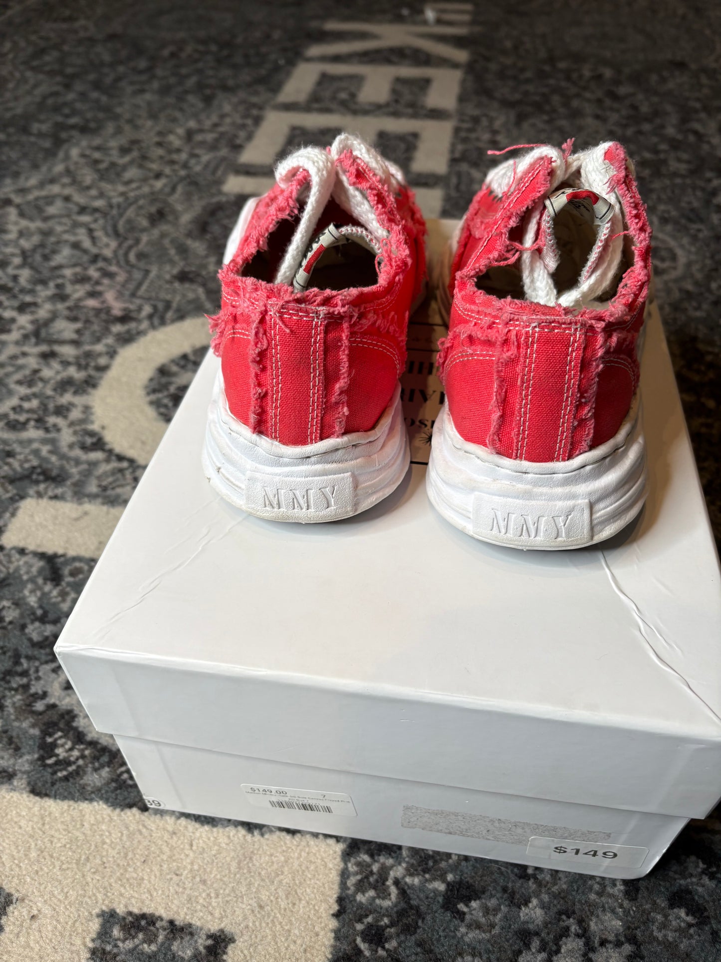 Maison Mihara Hank OG Sole Canvas Frayed Pink Po Og Size 7