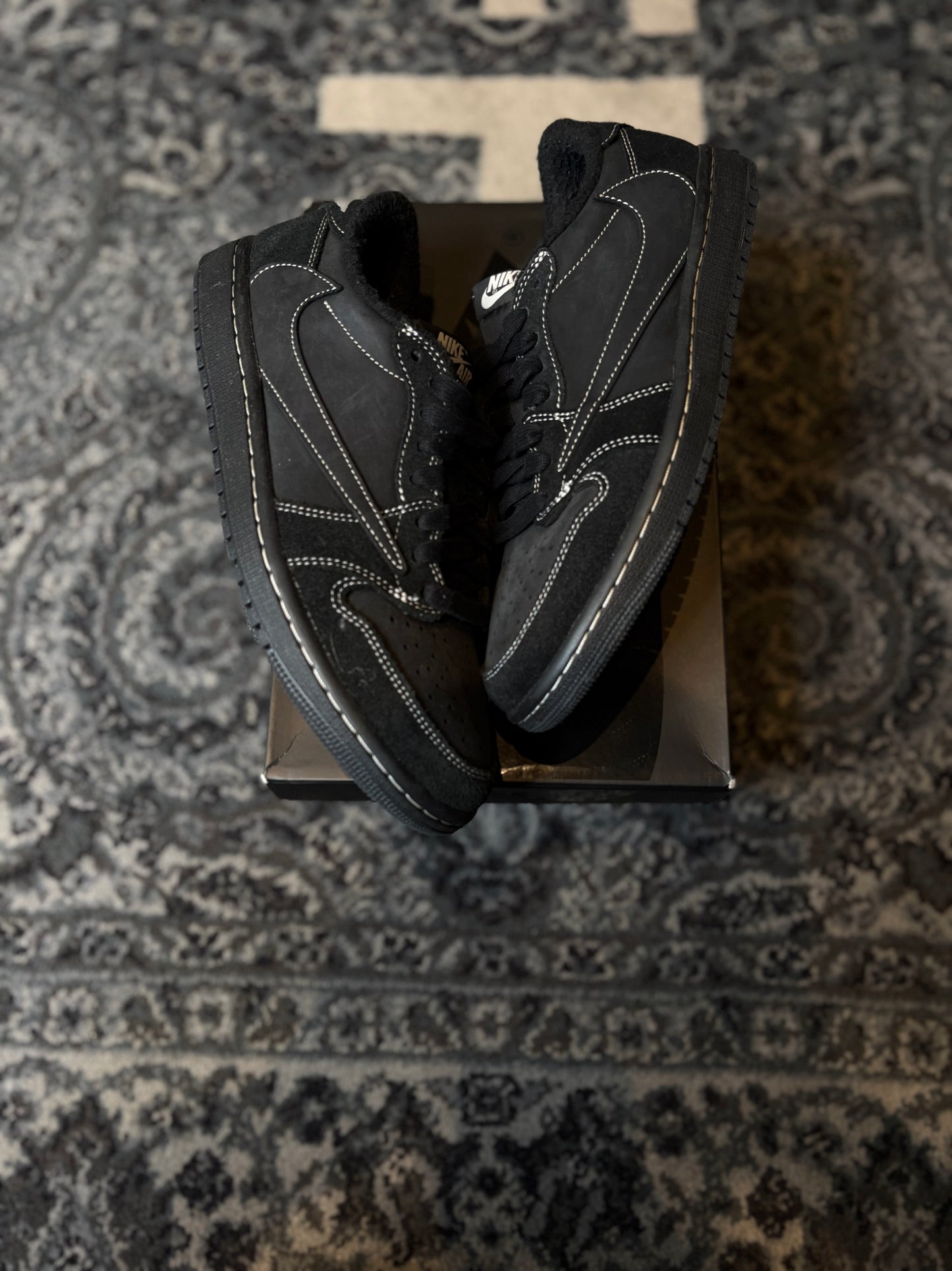 Jordan 1 Retro Low “Travis Scott Black Phantom” Po Og Size 8.5