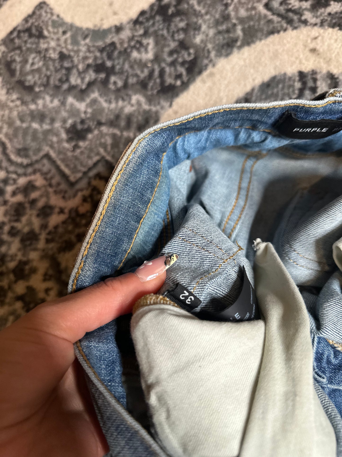 Purple Jeans Light Wash Distressed Size 32